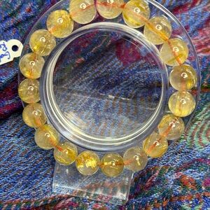 Elegant golden rutile Beaded Bracelet